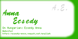 anna ecsedy business card